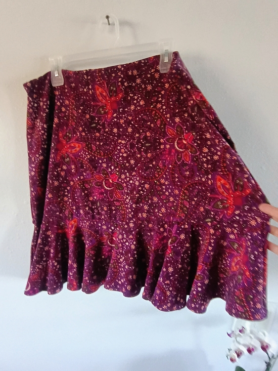 Chaps Dresses & Skirts - Chaps Classics Floral Purple Midi Skirt Womens XL Stretch Boho Flounce Hem